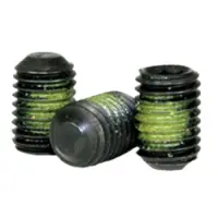 Flat Point Socket Set Screws, Nylon Patch, Thermal Black Oxide, Alloy (Inch)