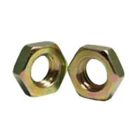 Finished Hex Jam Nut, Zinc Yellow (Inch)