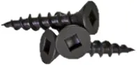 Particle Board Screw, Flat Head, Square Drive, Black Phos, Hardened (Inch)