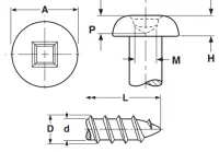 Square Flat Pan Self Tapping Screw