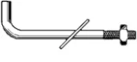 L Shaped Anchor Bolt W/ Nut & Washer, Plain (Inch)