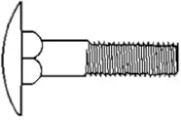 Step Bolt, A307 Grade A, Full Thread, Zinc CR+3 (Inch)