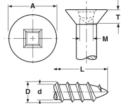 Square Flat Head Self Tapping Screw