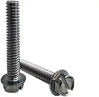 Machine Screw, Indented Hex Washer Head Slotted, Stainless 18 8 (Inch)